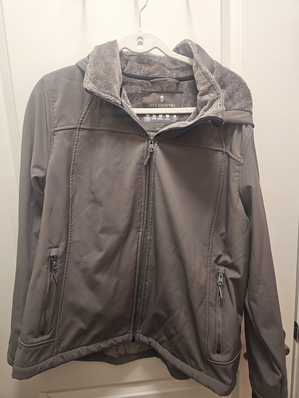 Free Country Women's Lavender Gray Hooded Fleece Lined Jacket